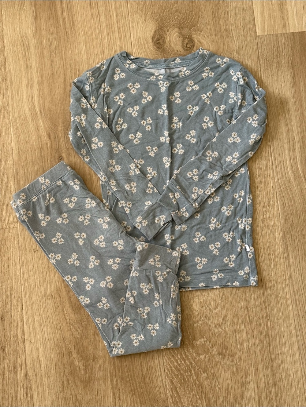 Kids Long Sleeve Daisy Pajama Set - Light Blue